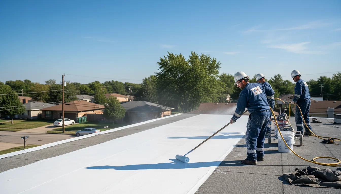 Commercial roof coating in Reynolds, IL near me